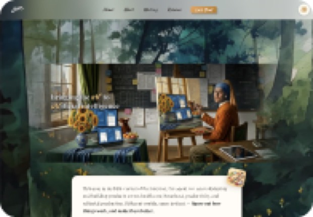 The portfolio homepage