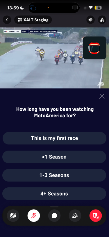 Fan poll asking how long they have been watching MotoAmerica