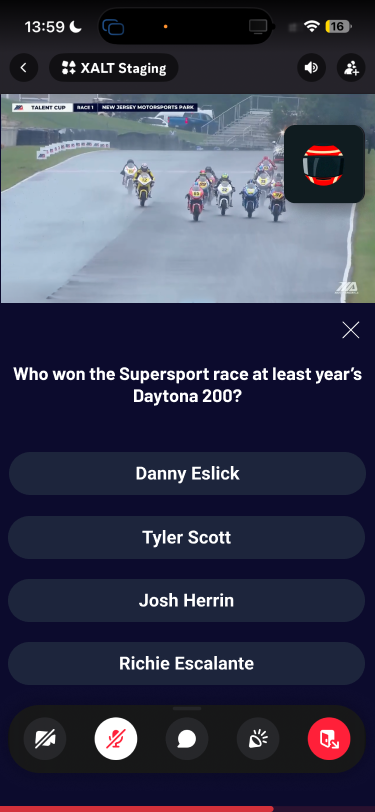 Mobile trivia question about MotoAmerica Daytona race