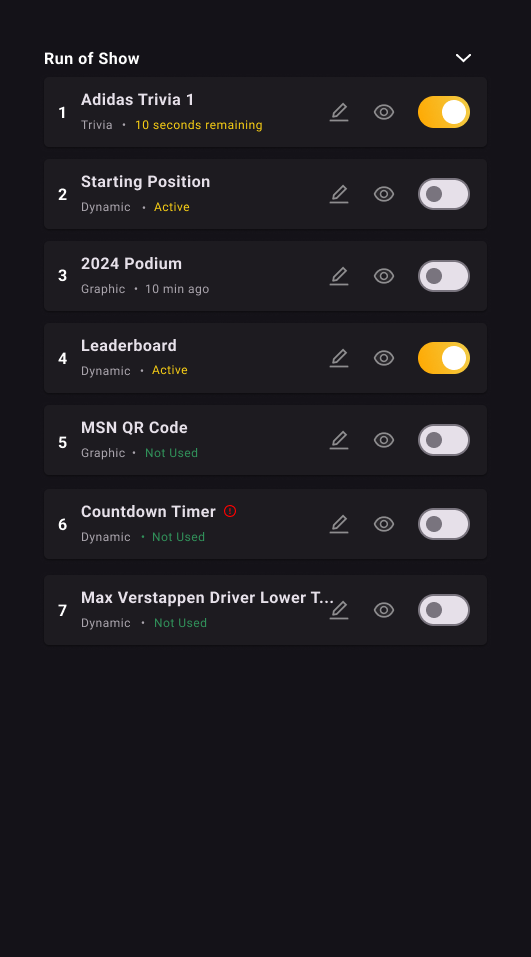 Run-of-show module — expanded with templates