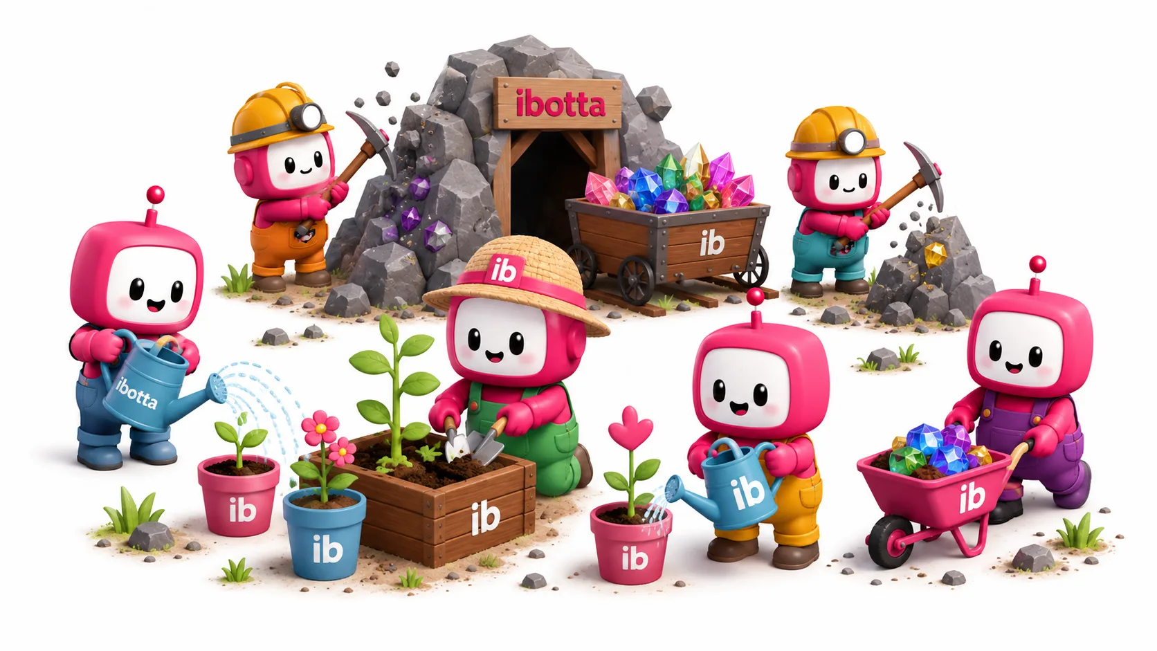 Botta Bots mining the island